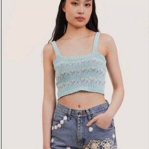 TACH Clothing Mayra Crop Knit Tank Top SMALL NEW